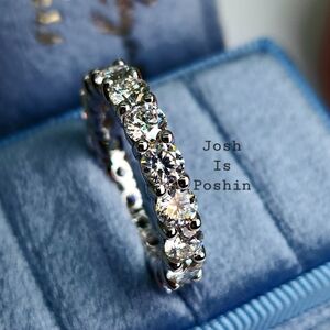 Moissanite full eternity band in sterling silver